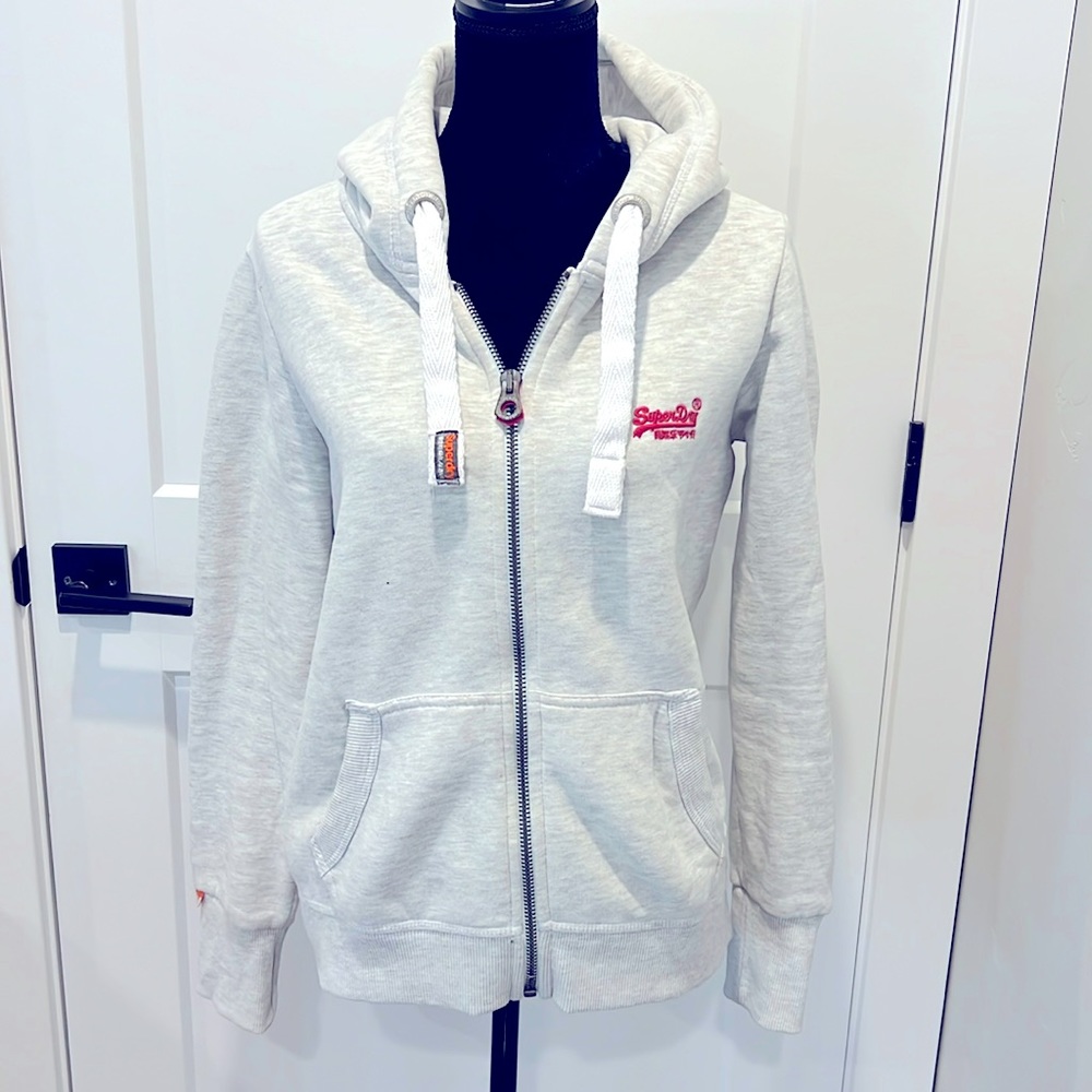 Super Dry vintage orange label hoodie. Size L. British Design Spirit of Japan